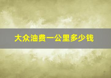 大众油费一公里多少钱