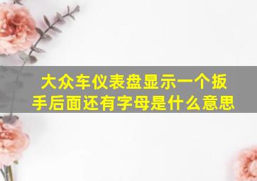 大众车仪表盘显示一个扳手后面还有字母是什么意思