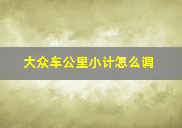 大众车公里小计怎么调