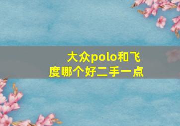 大众polo和飞度哪个好二手一点