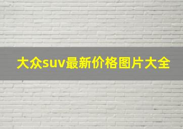 大众suv最新价格图片大全