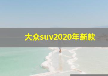 大众suv2020年新款