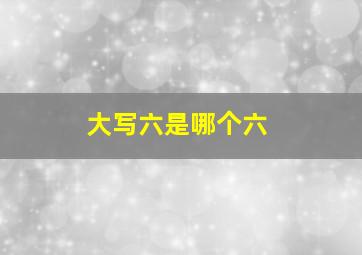 大写六是哪个六