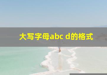 大写字母abc d的格式