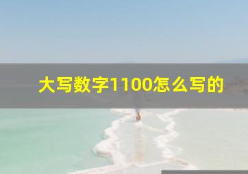 大写数字1100怎么写的