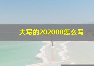 大写的202000怎么写