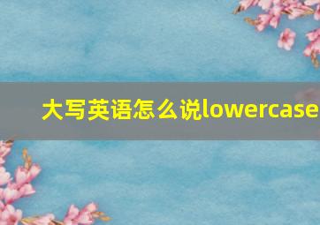 大写英语怎么说lowercase