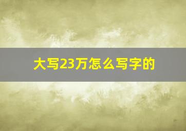 大写23万怎么写字的