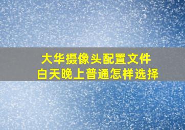 大华摄像头配置文件 白天晚上普通怎样选择