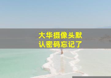 大华摄像头默认密码忘记了