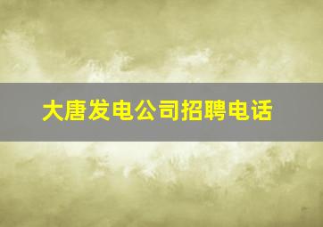 大唐发电公司招聘电话