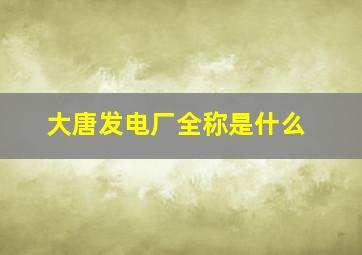 大唐发电厂全称是什么