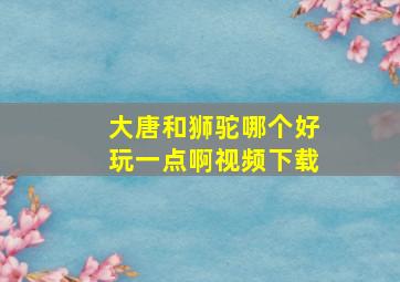 大唐和狮驼哪个好玩一点啊视频下载