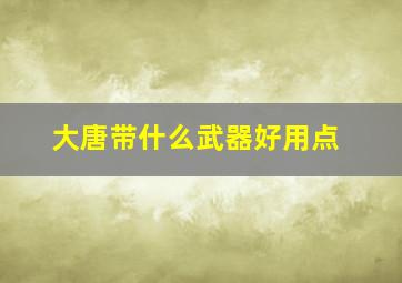 大唐带什么武器好用点