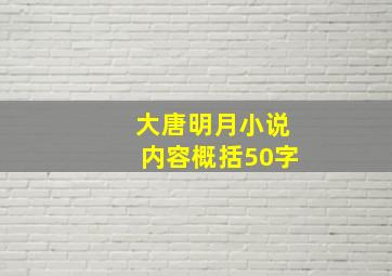 大唐明月小说内容概括50字