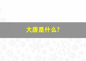 大唐是什么?