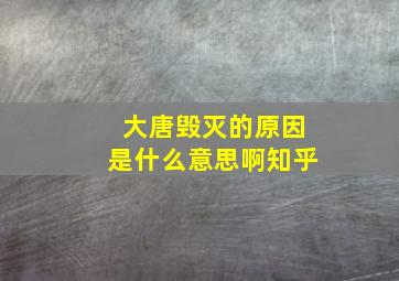 大唐毁灭的原因是什么意思啊知乎