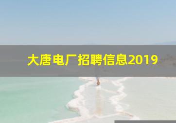 大唐电厂招聘信息2019