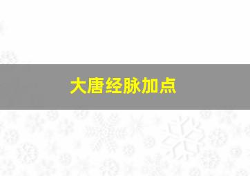 大唐经脉加点