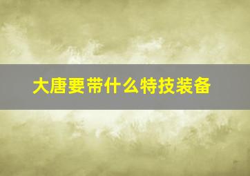 大唐要带什么特技装备