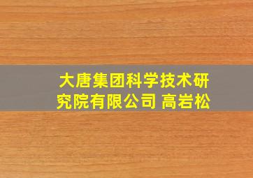 大唐集团科学技术研究院有限公司 高岩松