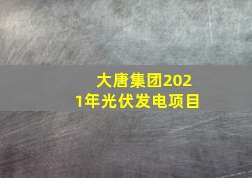 大唐集团2021年光伏发电项目