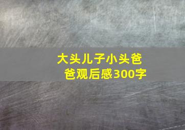 大头儿子小头爸爸观后感300字