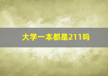 大学一本都是211吗