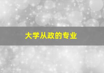 大学从政的专业