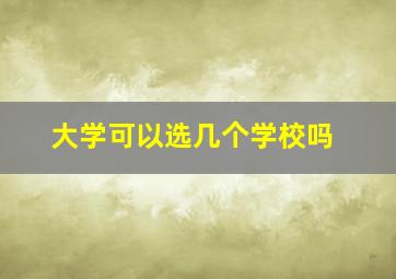 大学可以选几个学校吗