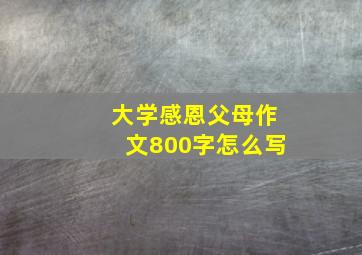 大学感恩父母作文800字怎么写