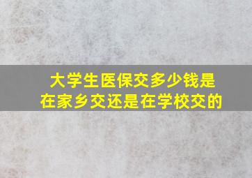 大学生医保交多少钱是在家乡交还是在学校交的