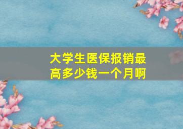 大学生医保报销最高多少钱一个月啊