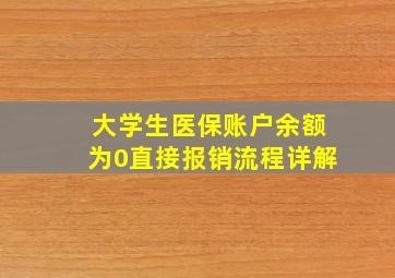 大学生医保账户余额为0直接报销流程详解