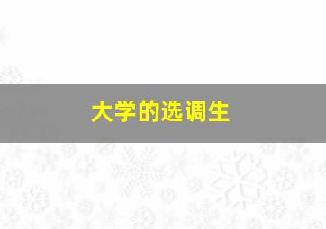 大学的选调生