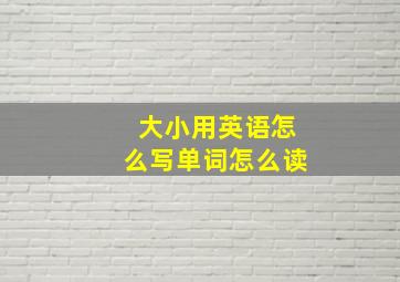 大小用英语怎么写单词怎么读