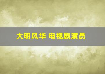 大明风华 电视剧演员