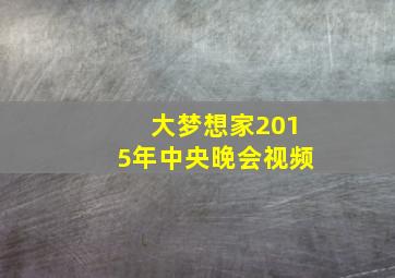 大梦想家2015年中央晚会视频