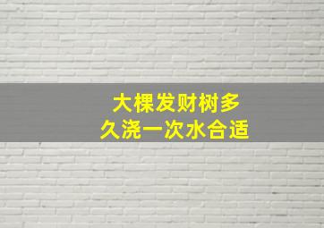 大棵发财树多久浇一次水合适