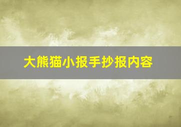 大熊猫小报手抄报内容