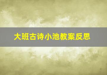 大班古诗小池教案反思