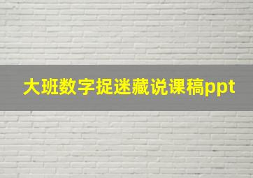 大班数字捉迷藏说课稿ppt