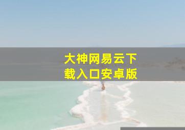 大神网易云下载入口安卓版