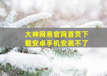 大神网易官网首页下载安卓手机安装不了