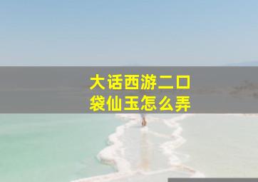 大话西游二口袋仙玉怎么弄