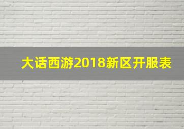 大话西游2018新区开服表