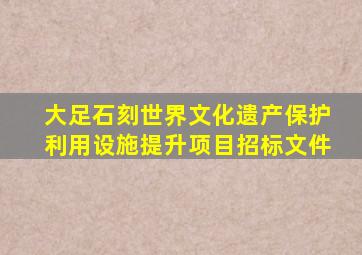 大足石刻世界文化遗产保护利用设施提升项目招标文件