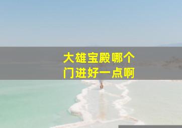 大雄宝殿哪个门进好一点啊