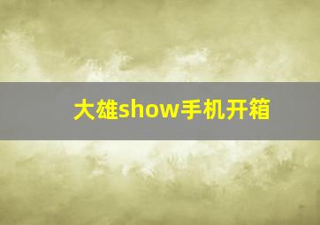 大雄show手机开箱