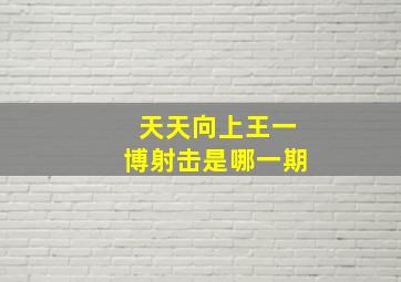 天天向上王一博射击是哪一期